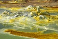 Dalol, Dankakil Depression. Volcanic hot springs of Ethiopia. EarthÃ¢â¬â¢s lowest land volcano.